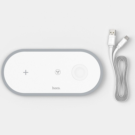 HOCO ładowarka indukcyjna Qi 3w1 ( telefon + zegarek + airpods ) 2A 10W CW24 biała