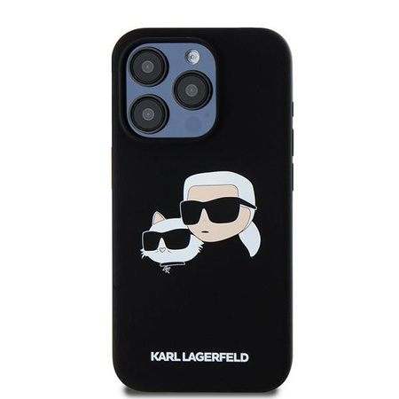 Oryginalne Etui KARL LAGERFELD Silicone Karl & Choupette MagSafe KLHMP15XSKCHPPLK do Iphone 15 Pro Max Czarny