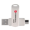 Pendrive 64GB USB 3.2 Gen 1 (USB A / USB C) Forcell F-Data Metal Duo srebrny