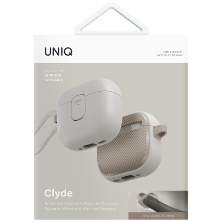 Etui UNIQ Clyde do AirPods 4 Lock Case   beżowy