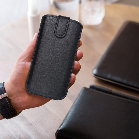 Futerał Skórzany Uniwersalny Slim Kora 2 - do Samsung I9100 Galaxy S2/LG L7/Xperia J czarny