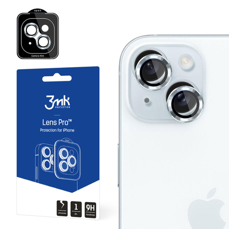 3MK Lens Protection Pro iPhone 15 6.1" niebieski/blue Ochrona na obiektyw aparatu z ramką montażową 1szt.