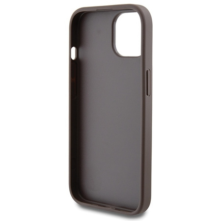 Guess 4G Metal Gold Logo case for iPhone 15 - brown