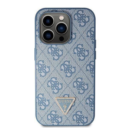Guess GUHCP14LP4TDSCPB iPhone 14 Pro 6,1&quot; blau/blaues Hardcase Crossbody 4G Metalllogo