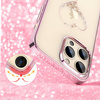 Kingxbar Wish Series case for iPhone 14 Pro decorated with pink crystals