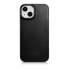iCarer CE Oil Wax Premium Leather Folio Case skórzane etui iPhone 14 Plus z klapką magnetyczne MagSafe czarny (AKI14220707-BK)