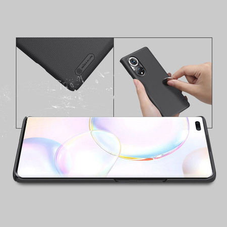 Nillkin Super Frosted Shield gehärtete Gehäuseabdeckung + Ständer Honor 50 Pro schwarz