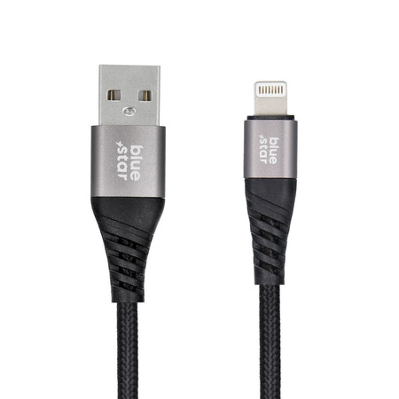 Kabel Blue Star z oplotem ze złączem USB A do Lightning 2,4A