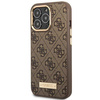 Original Case IPHONE 14 PRO Guess Hard Case 4G Logo Plate MagSafe (GUHMP14LU4GPRW) brown