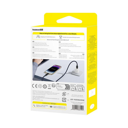 Baseus Lit Kabel USB-A na iP 2.4A 1m Kosmiczna Czerń