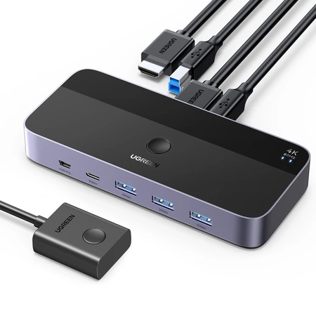 Ugreen CM664 HDMI-Switch 2in1 KVM-Switch – Schwarz