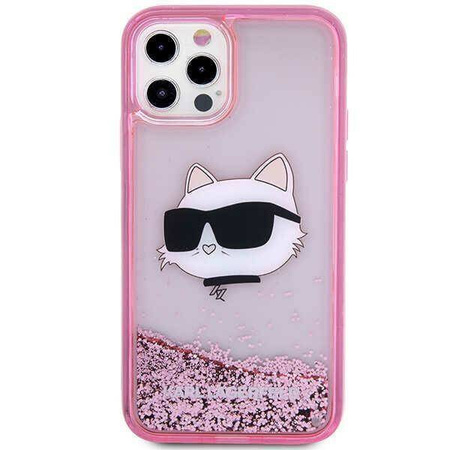 Karl Lagerfeld KLHCP12MLNCHCP iPhone 12/ 12 Pro 6.1&quot; pink/pink Hardcase Glitter Choupette Head