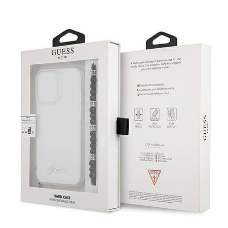Guess nakładka do iPhone 13 Pro / 13 6,1&quot; GUHCP13LKPSBK przeźroczysta hard case Black Pearl