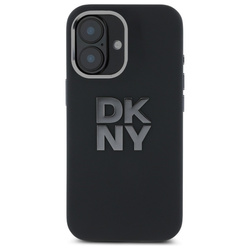 DKNY nakładka HC Silicone Stack Metal Logo do iPhone 16 6,1" czarna