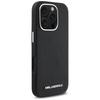 Oryginalne Etui IPHONE 16 PRO Karl Lagerfeld Saffiano Full Wrapped Elongated Metal Logo MagSafe czarne