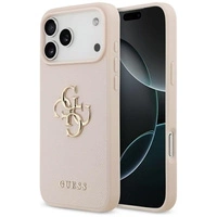 Guess Grained Big 4G &amp; Classic Logo Hülle für iPhone 17 Pro Max - Pink