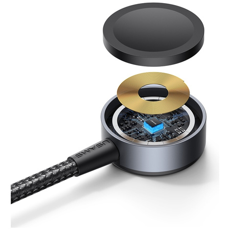 Kabel USAMS Huan Series SJ754 72W USB-C  do USB-C + USB-C + ładowarka bezprzewodowa do zegarka tarnish