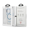 Original Case IPHONE 13 PRO Guess Hard Case Metal Outline Magsafe (GUHMP13LHTRMB) blue