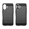 Carbon Case Silikonhülle für iPhone 16 Plus - Schwarz