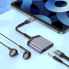 HOCO adapter AUX 2w1 Typ C do Typ C / Jack 3,5 mm 27W LS39 szary