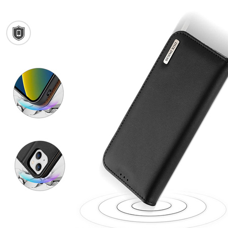 Dux Ducis Hivo echt Leder booktype case schutzhülle aufklappbare hülle für iPhone 14 Plus schwarz
