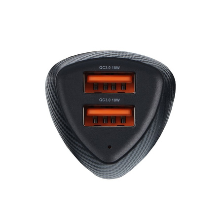 FORCELL CARBON ładowarka samochodowa USB QC 3.0 18W + USB QC 3.0 18W CC50-2A36W czarny (Total 36W)