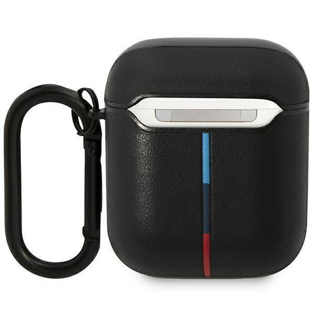BMW BMA222PVTK AirPods 1/2 Hülle schwarz/schwarz Leder Curved Line