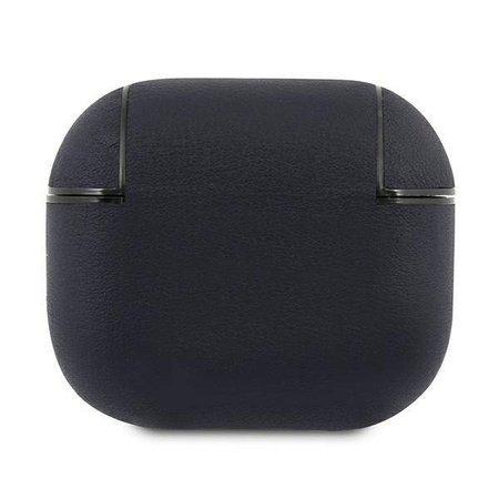 Original Handyhülle APPLE AIRPODS PRO 2 BMW Cover Geniune Leather Silver Logo (BMAP2SSLBK) schwarz