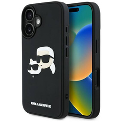 Etui IPHONE 16 Karl Lagerfeld HC 3D Rubber Double Heads czarne