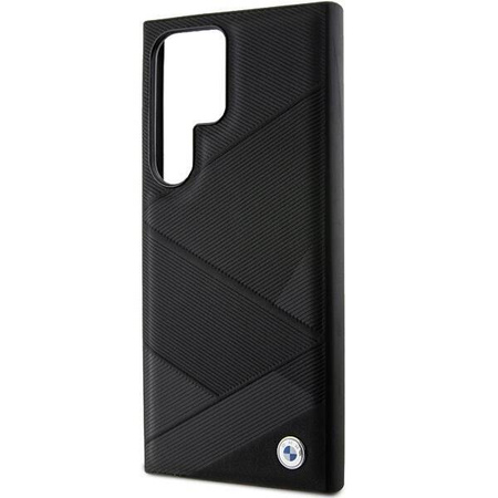Etui BMW Signature Leather Crossing Lines Pattern na Samsung Galaxy S24 Ultra - czarne