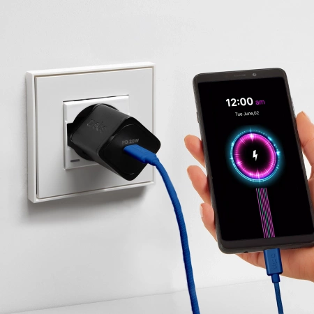 Kabel SBS TECABLETISSUETCCB USB-C - USB-C 1,5m 60W w oplocie - niebieski