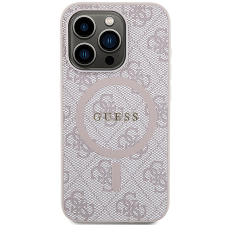Oryginalne Etui GUESS Hardcase GUHMP14XG4GFRP do iPhone 14 Pro Max (Kompatybilny z Magsafe / 4G Ring classic logo / różowy)