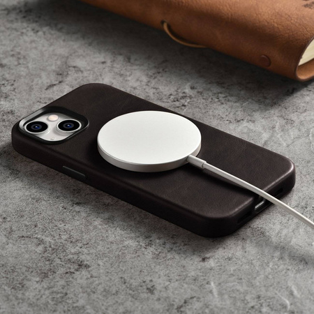 iCarer Case Leather genuine leather case for iPhone 14 braun (WMI14220701-BN) (MagSafe compatible)