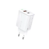 FONENG ładowarka sieciowa EU66 PD 20W 1xUSB-C + 1xUSB QC3.0 Biały