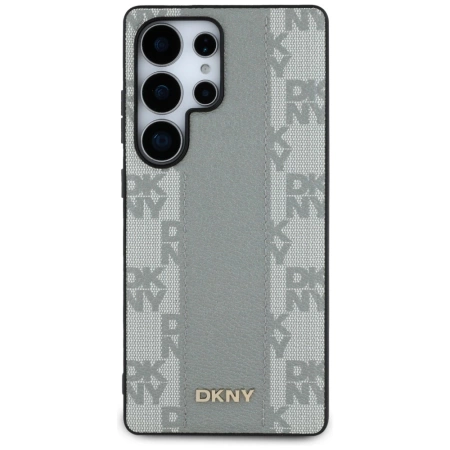 Etui DKNY Leather Checkered Pattern MagSafe na Samsung Galaxy S25 Ultra - szare