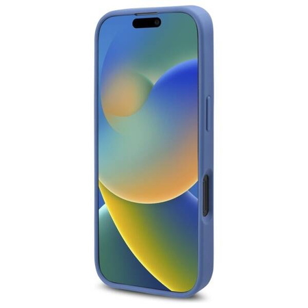 Etui Guess 4G Flowers Print MagSafe na iPhone 16 Pro - niebieskie