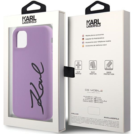 Karl Lagerfeld KLHCN61SKSVGU iPhone 11 / Xr 6.1&quot; purple/purple hardcase Silicone Signature