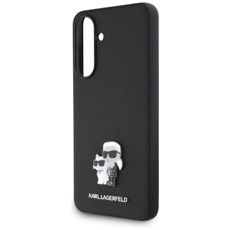 Karl Lagerfeld Saffiano Case w/ K&amp;C Metal Logo for Samsung Galaxy A56 - Black