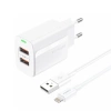 FONENG ładowarka sieciowa EU63 2.4A 12W 2xUSB + kabel Lightning Biały