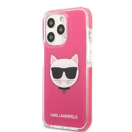 Oryginalne Etui IPHONE 13 PRO MAX Karl Lagerfeld Hardcase Choupette Head (KLHCP13XTPECPI) różowe