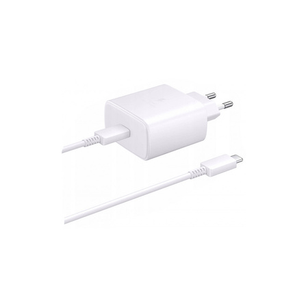 ECONOMY ŁADOWARKA SIECIOWA BIAŁA 45W PD TYP-C + KABEL USB PD TYP-C - TYP-C 1M TA845
