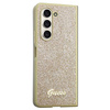 Guess nakładka do Samsung Z Fold5 GUHCZFD5HGGSHD złota PU/TPU Glitter Script
