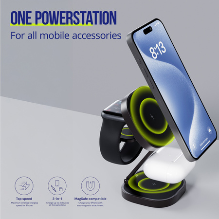 Allity ładowarka bezprzewodowa AWC-220-25WMS grafitowa 3w1