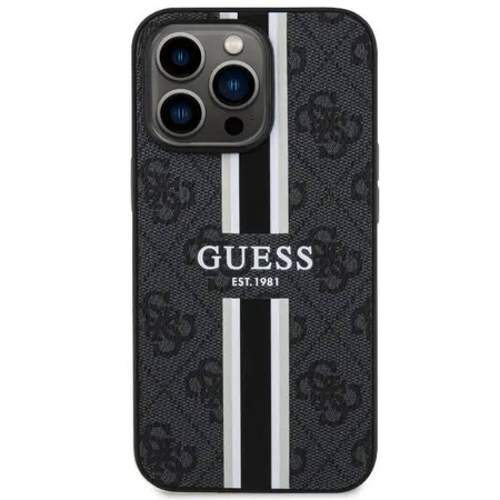 Guess GUHMP13LP4RPSK iPhone 13 Pro / 13 6.1&quot; black/black hardcase 4G Printed Stripes MagSafe
