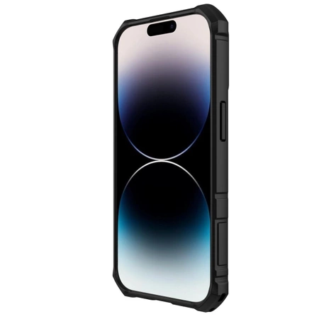 Nillkin CamShield Armor Pro Hülle iPhone 14 Pro Hülle gepanzerte Abdeckung Standring schwarz