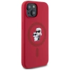 Karl Lagerfeld Silicone Karl&amp;Choupette Heads Ring MagSafe iPhone 15 Case - Red