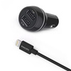 ŁADOWARKA SAMOCHODOWA 2A+1A CZARNA PHILIPS + KABEL IPHONE MFI 3100mA 2XUSB DUAL 15.5W QUICK CHARGE Phil-DLP2357V/10