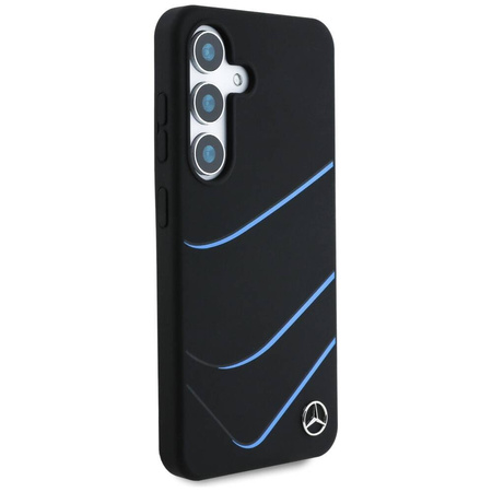 Original Handyhülle SAMSUNG GALAXY S25 Mercedes Silicone Contrasted Curves MagSafe schwarz