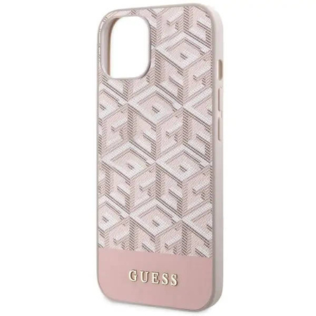 Guess GUHMP14SHGCFSEP iPhone 14 6.1&quot; pink/pink hard case GCube Stripes MagSafe