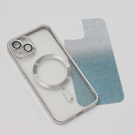 Nakładka Glitter Chrome Mag do iPhone 12 6,1" srebrny gradient